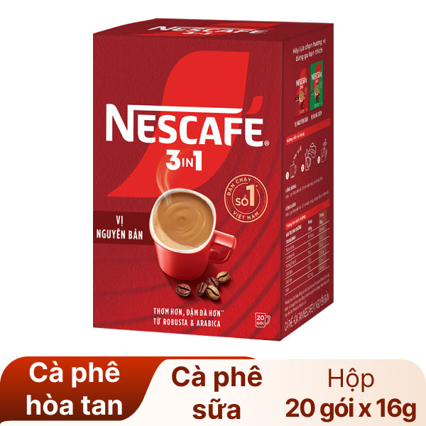 Cà phê sữa NesCafé 3 in 1 đậm đà hài hòa 320g