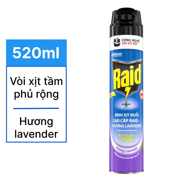Xịt muỗi Raid lavender 520ml