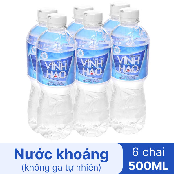 6 chai nước khoáng Vĩnh Hảo 500ml