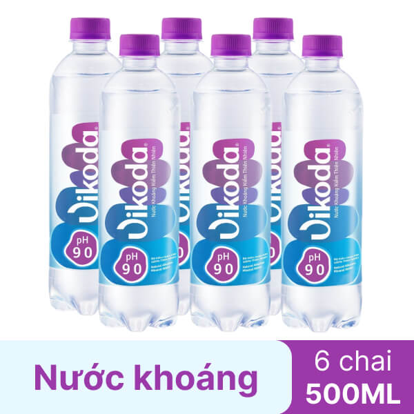 Lốc 6 chai nước khoáng Vikoda 500ml