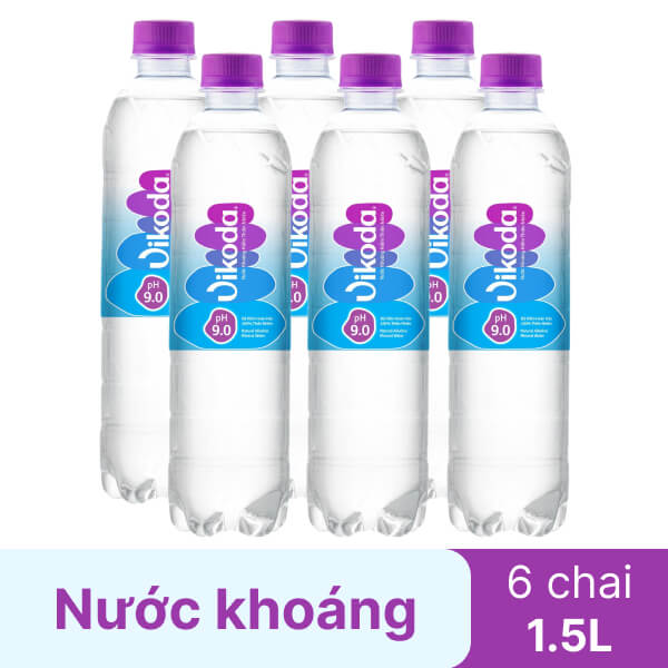 6 chai nước khoáng Vikoda 1.5 lít