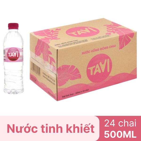Thùng 24 chai nước uống Tavi 500ml