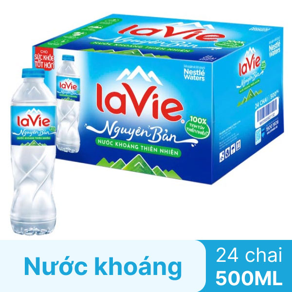 Thùng 24 chai nước khoáng La Vie 500ml