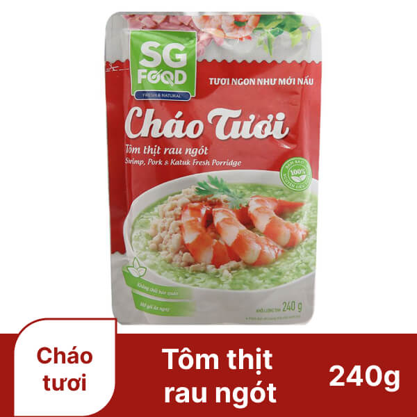 Cháo tươi tôm thịt rau ngót SG Food 240g