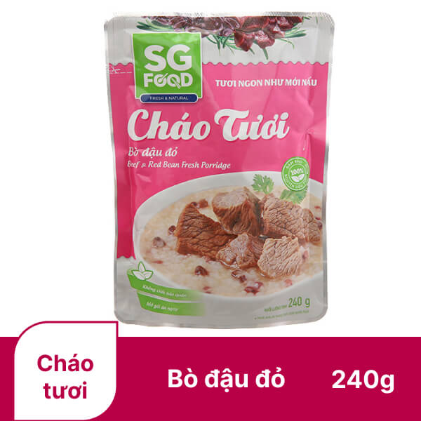 Cháo tươi bò đậu đỏ SG Food 240g