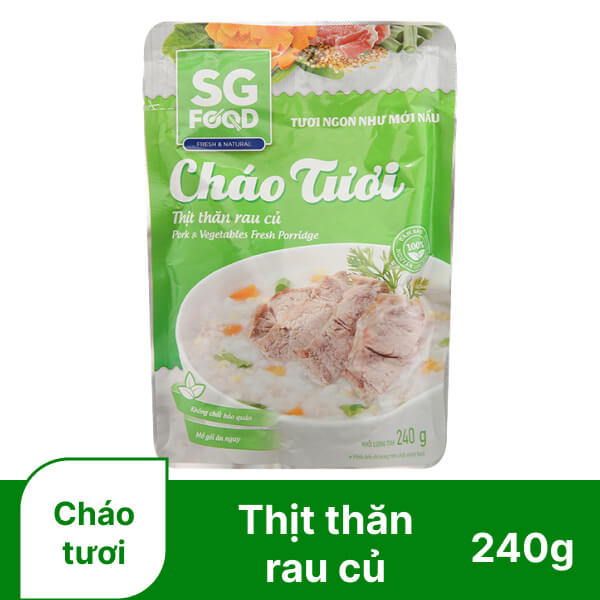 Cháo tươi thịt thăn rau củ SG Food 240g
