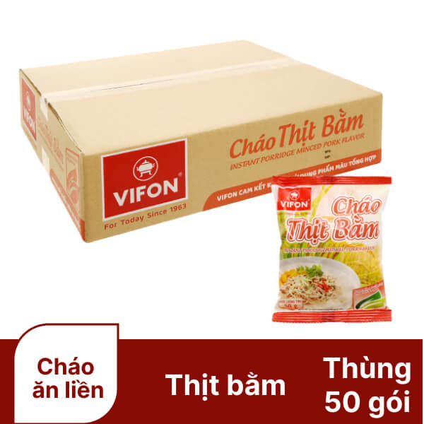 Thùng 50 gói cháo thịt bằm Vifon 50g