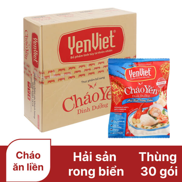 Thùng 30 gói cháo yến hải sản rong biển Yến Việt 50g