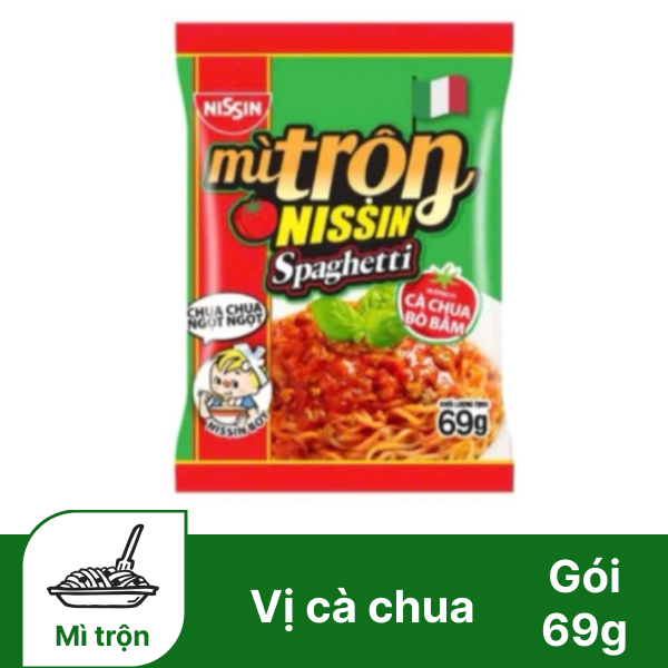 Mì trộn Nissin vị cà chua bò bằm gói 69g