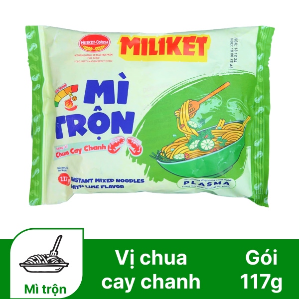 Mì trộn Miliket vị chua cay chanh 117g