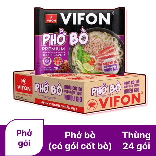 Thùng 24 gói phở bò Vifon 75g
