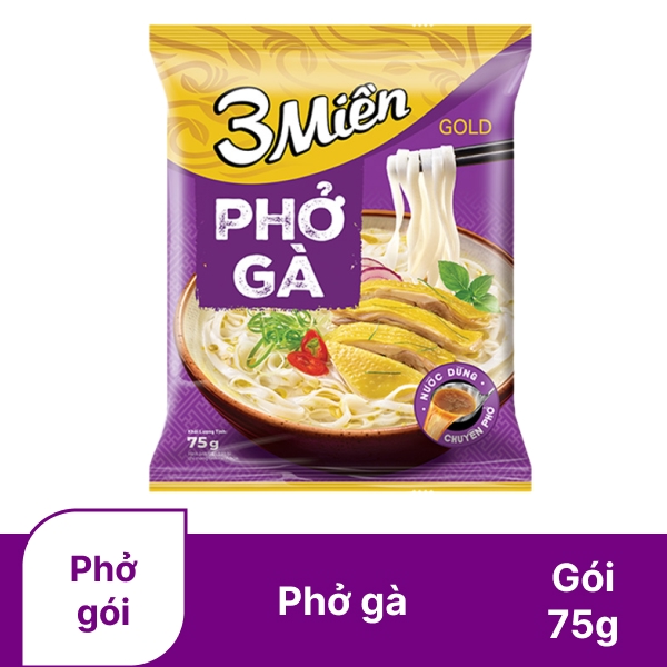 Phở gà 3 Miền Gold gói 75g