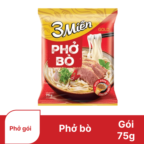 Phở bò 3 Miền Gold gói 75g