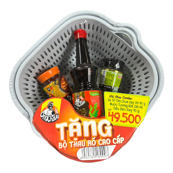 Bộ 3 gia vị Ông Chà Và tặng bộ thau rổ