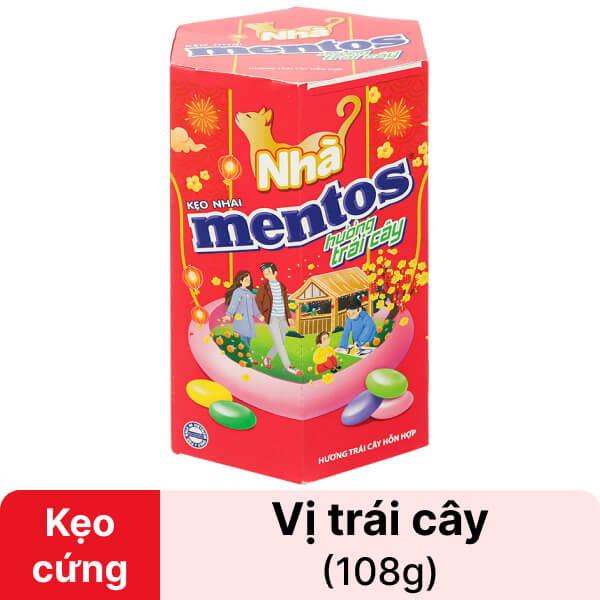 Hộp kẹo Mentos trái cây 108g