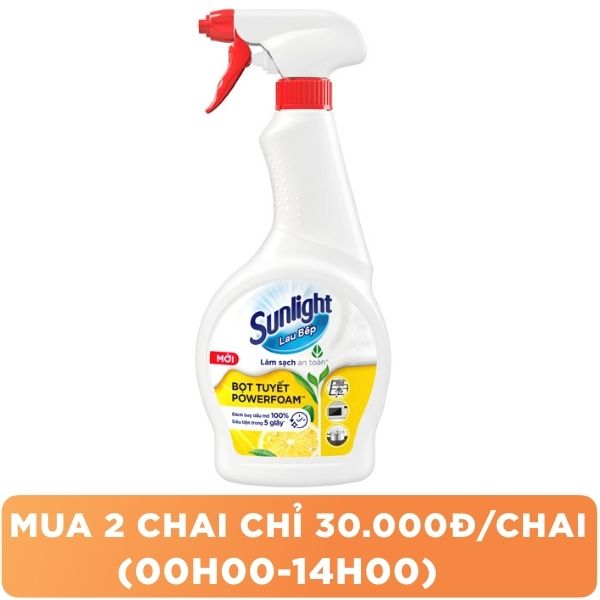 Xịt lau bếp Sunlight bọt tuyết 500ml