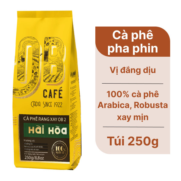 Cà phê rang xay Ông Bầu OB 2 hài hòa 250g