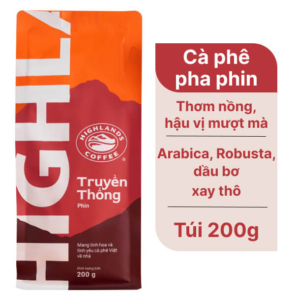 Cà phê rang xay Highlands truyền thống 200g