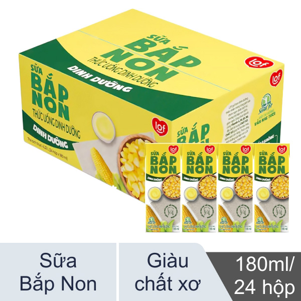 Thùng 24 hộp sữa bắp non LOF 180ml