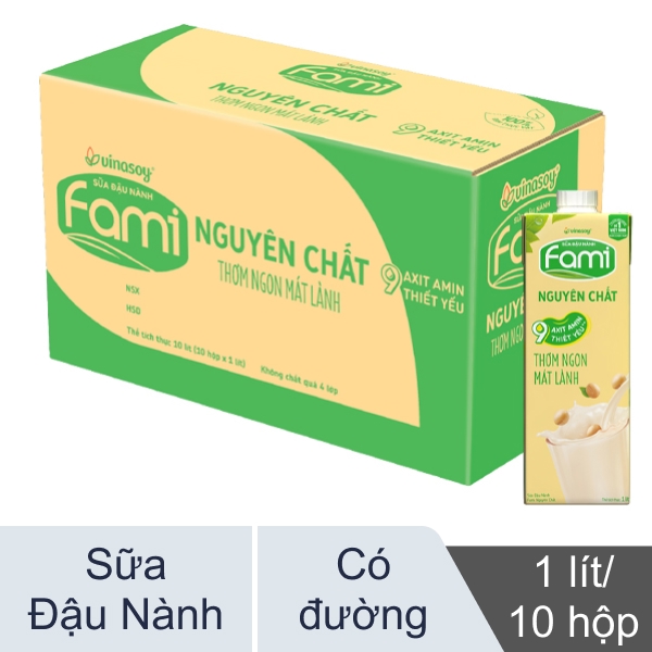 Thùng 10 hộp sữa đậu nành Fami 1 lít