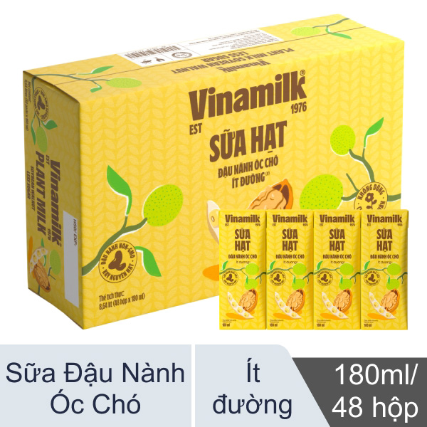 Thùng 48 hộp sữa đậu nành óc chó Vinamilk 180ml