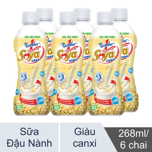 Lốc 6 chai sữa đậu nành Number1 268ml