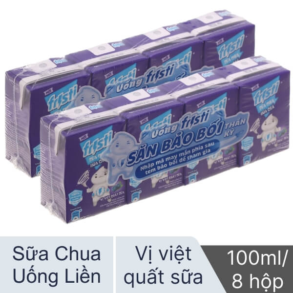 2 lốc sữa chua Fristi việt quất 100ml