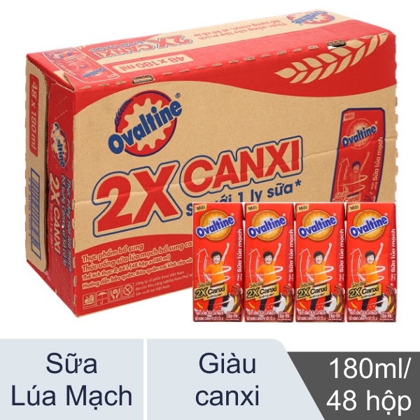 48 hộp sữa Ovaltine canxi 180ml