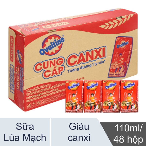 48 hộp sữa Ovaltine canxi 110ml