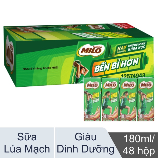 48 hộp sữa lúa mạch Milo 180ml