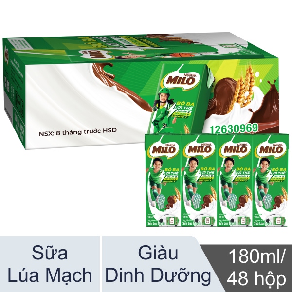 48 hộp sữa lúa mạch Milo 180ml