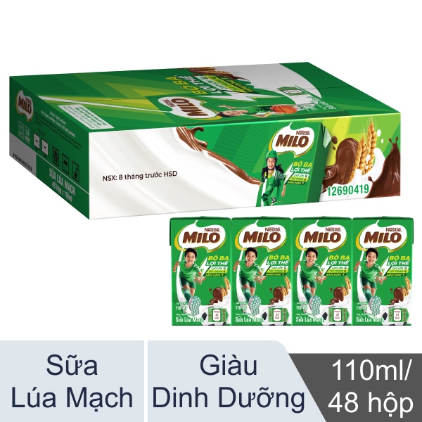48 hộp sữa lúa mạch Milo 110ml