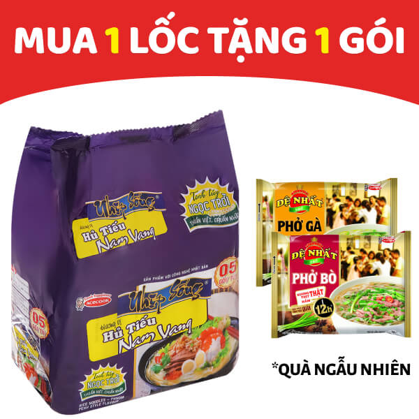 Lốc 5 gói hủ tiếu Nam Vang Nhịp Sống 69g