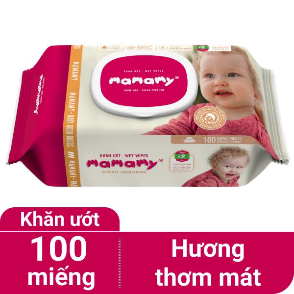 Khăn ướt em bé Mamamy thơm mát gói 100 miếng