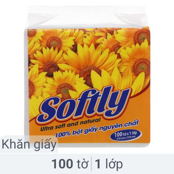 Khăn ăn Softly 1 lớp 100 tờ