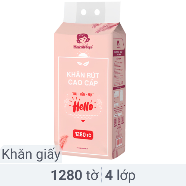 Khăn giấy treo Hannah-Seyo không mùi 4 lớp 1280 tờ