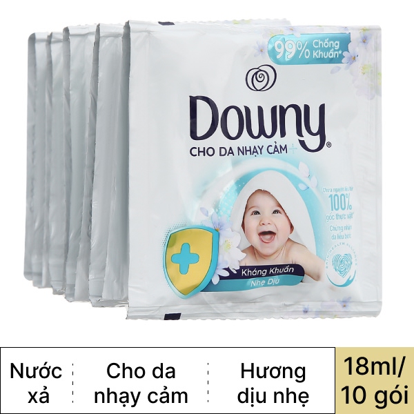 Nước xả cho bé Downy mềm mại tinh khiết 10 gói 18ml