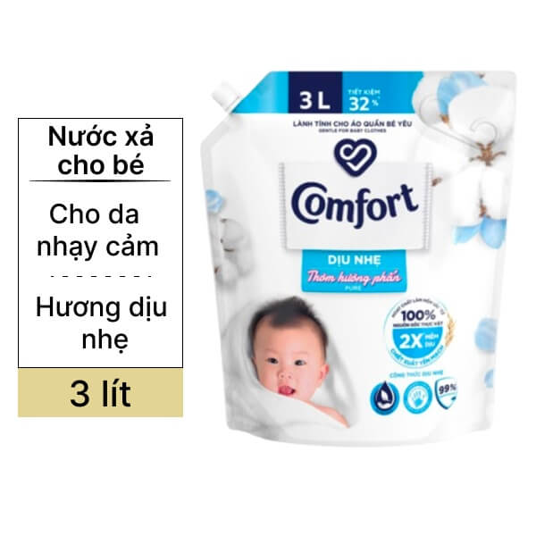 Nước xả cho bé Comfort dịu nhẹ túi 3 lít