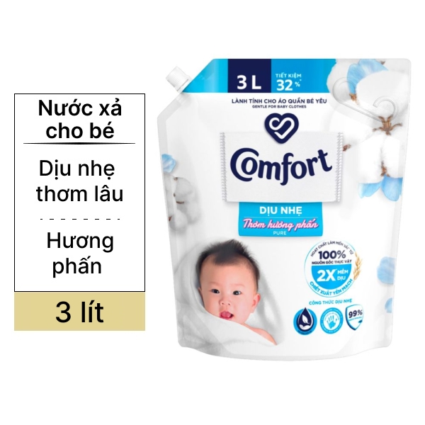 Nước xả cho bé Comfort dịu nhẹ túi 3 lít