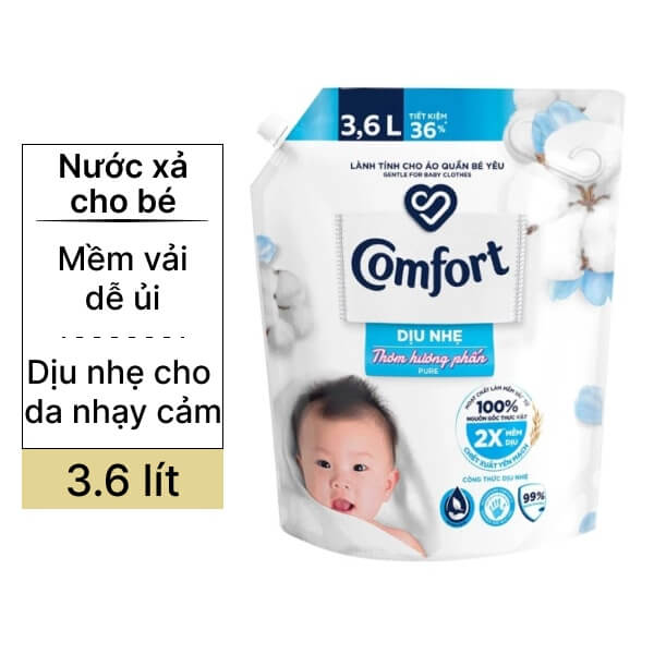 Nước xả cho bé Comfort mềm dịu túi 3.6 lít
