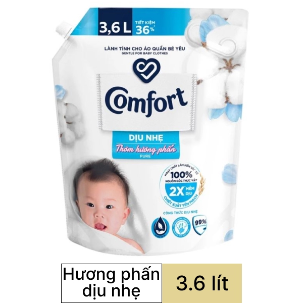 Nước xả cho bé Comfort mềm dịu túi 3.6 lít