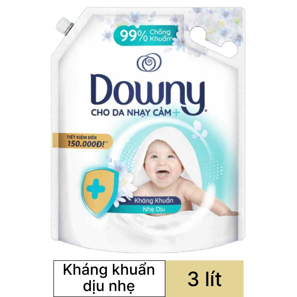 Nước xả cho bé Downy kháng khuẩn dịu nhẹ túi 3 lít