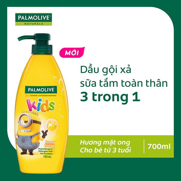 Tắm gội 3in1 Palmolive Kids Minion mật ong 700ml
