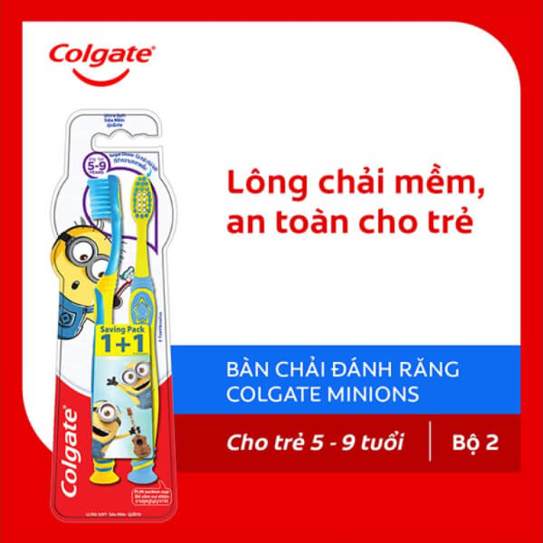 Bộ 2 bàn chải Colgate Minion 5-9 tuổi