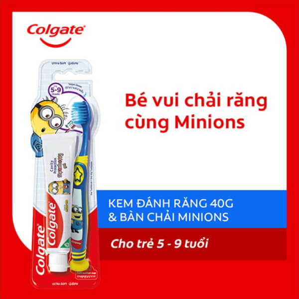 Bộ bàn chải kem đánh răng Colgate Minions 40g