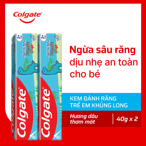 2 tuýp kem đánh răng Colgate trên 2 tuổi 40g