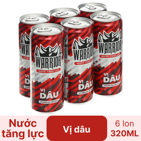 6 lon nước tăng lực Warrior dâu 320ml
