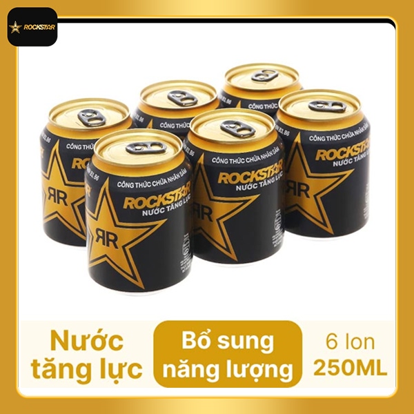 6 lon nước tăng lực Rockstar 250ml