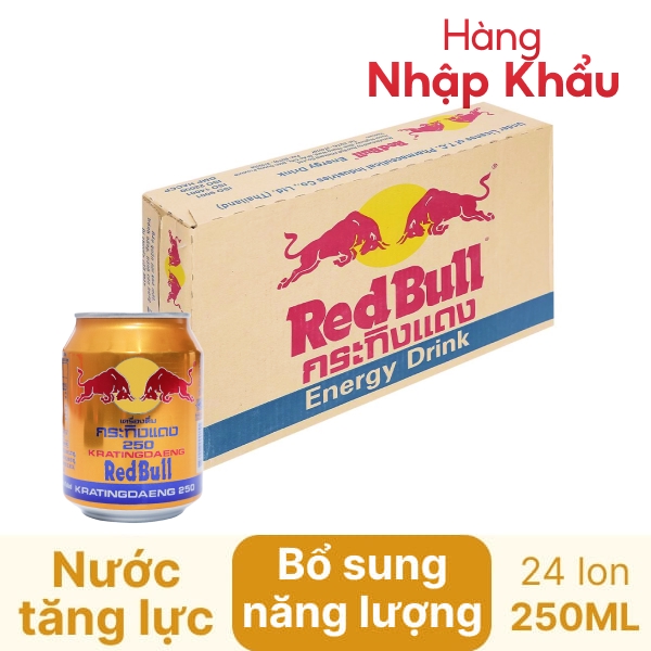 Thùng 24 lon nước tăng lực Redbull Thái 250ml