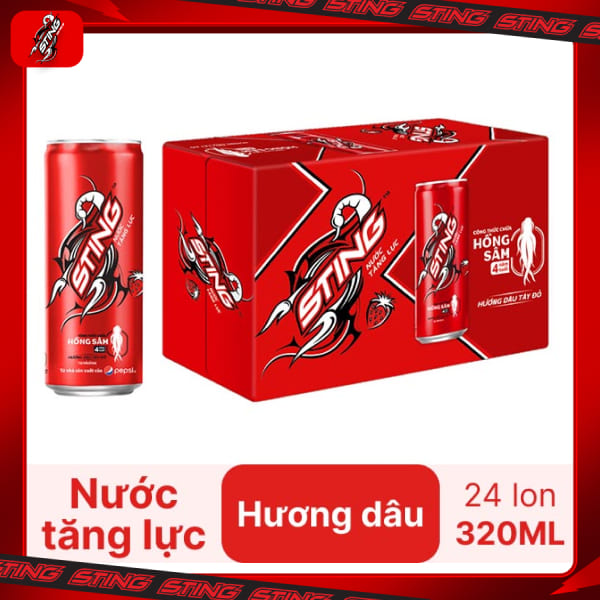 Thùng 24 lon Sting dâu 320ml